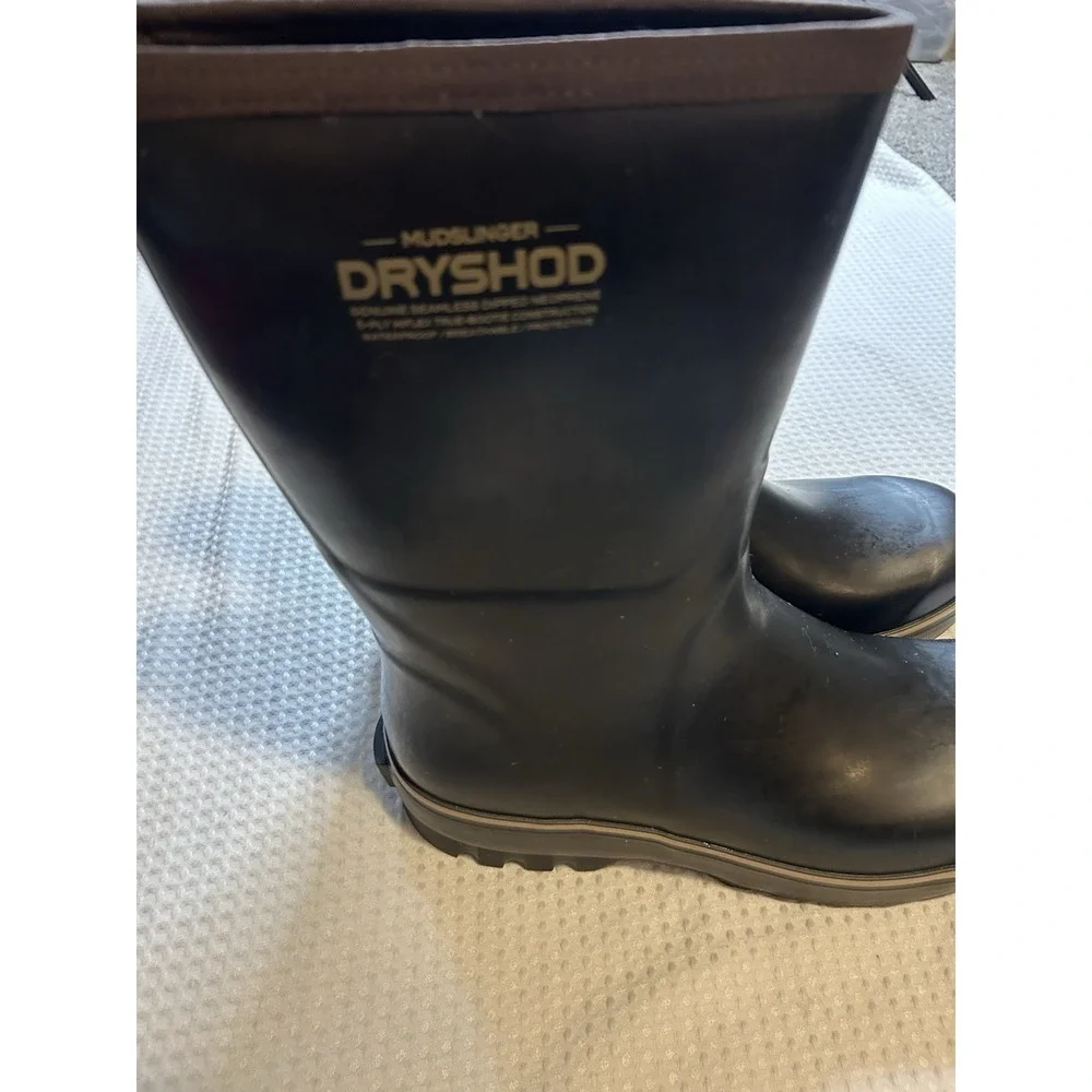 DRYSHOD Mudslinger Boots Men's Size 12 / 12.5 Black Waterproof Steel Shank